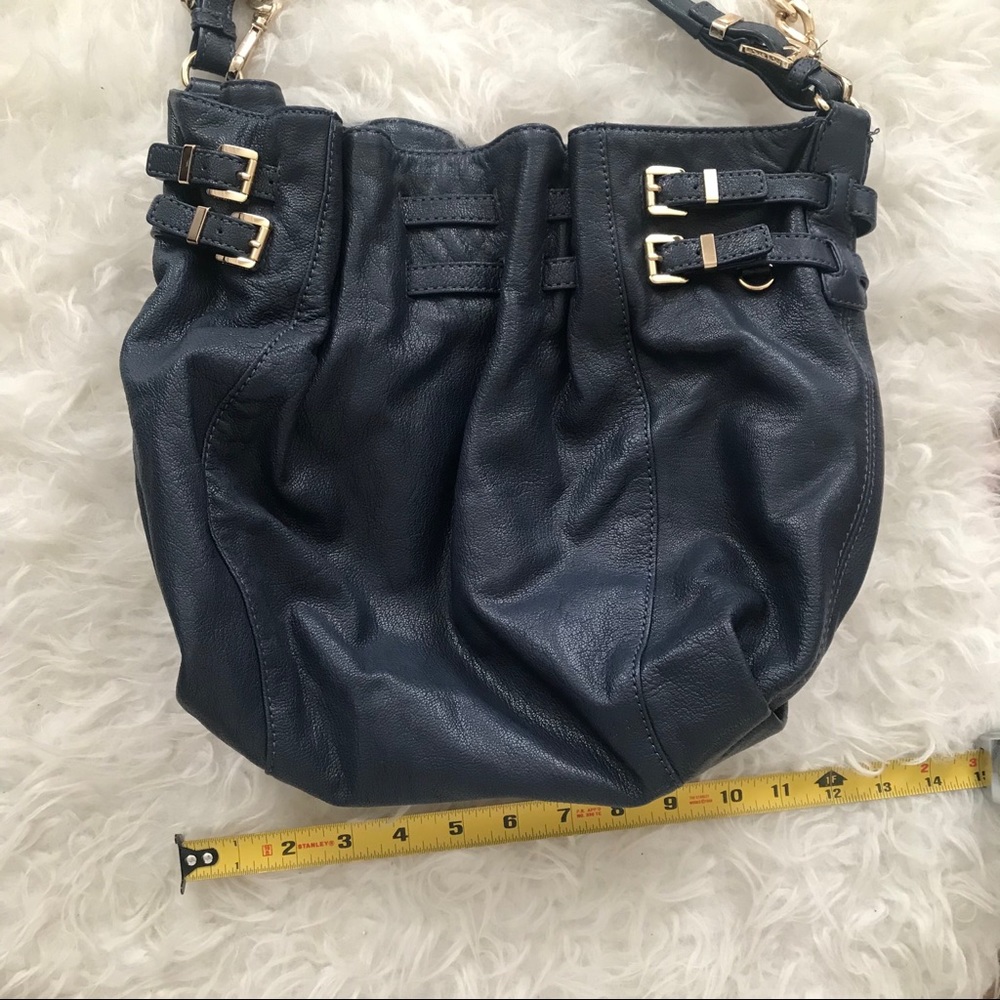 Michael Kors Buckle Bucket Shoulder Bag Navy - Picture 16 of 16